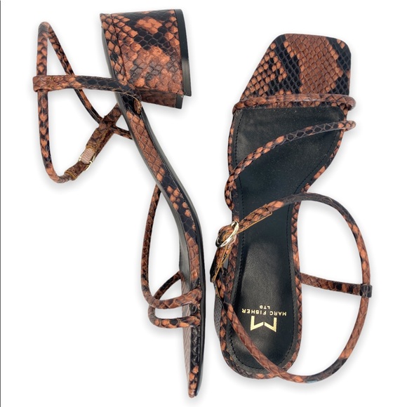 Marc Fisher Jiny 2 Brown Snakeskin Leather Slingback Sandal - Picture 4 of 10